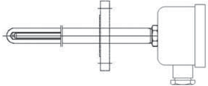 RTD with connection head/thermowell/Flange installed