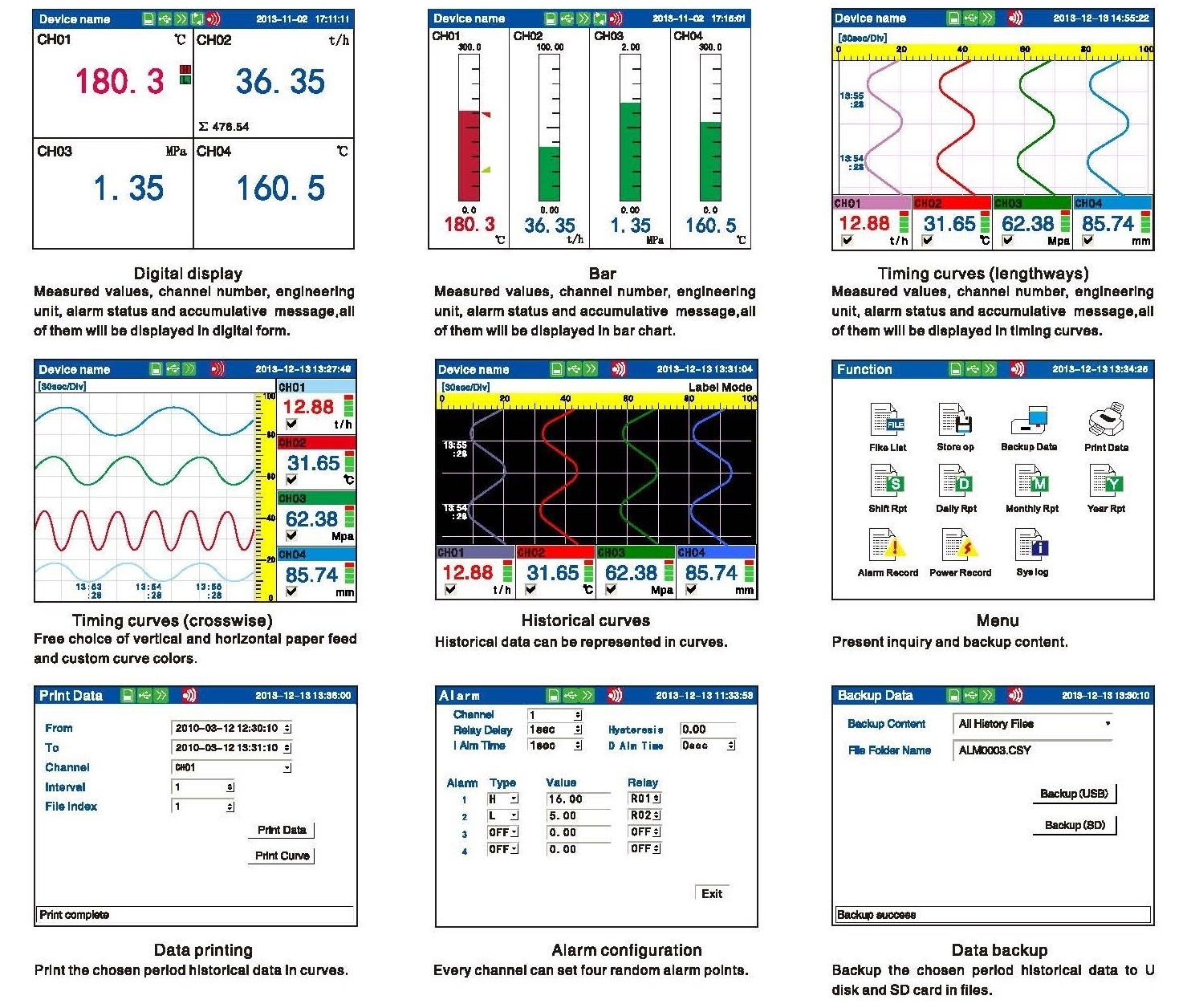 paperless graphical recorder 4 channel