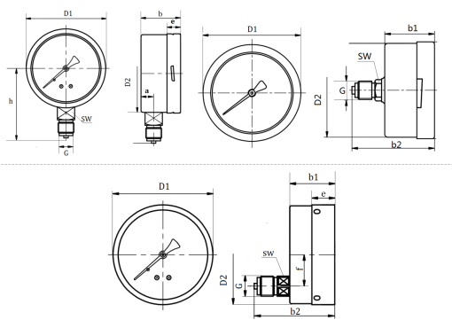 Compound Pressure Gauge Dimensions