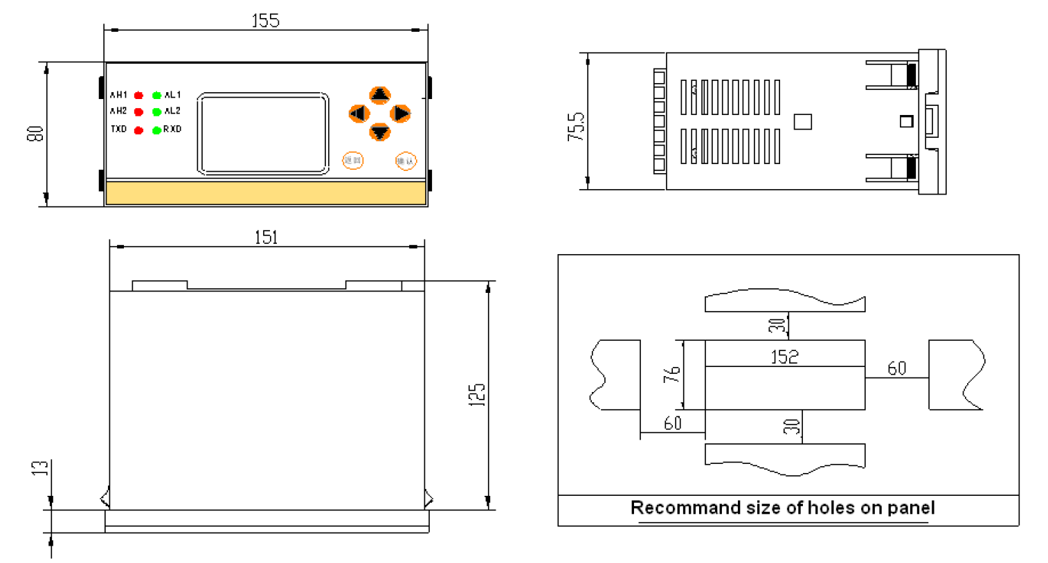 Dimensions of Batch Controller