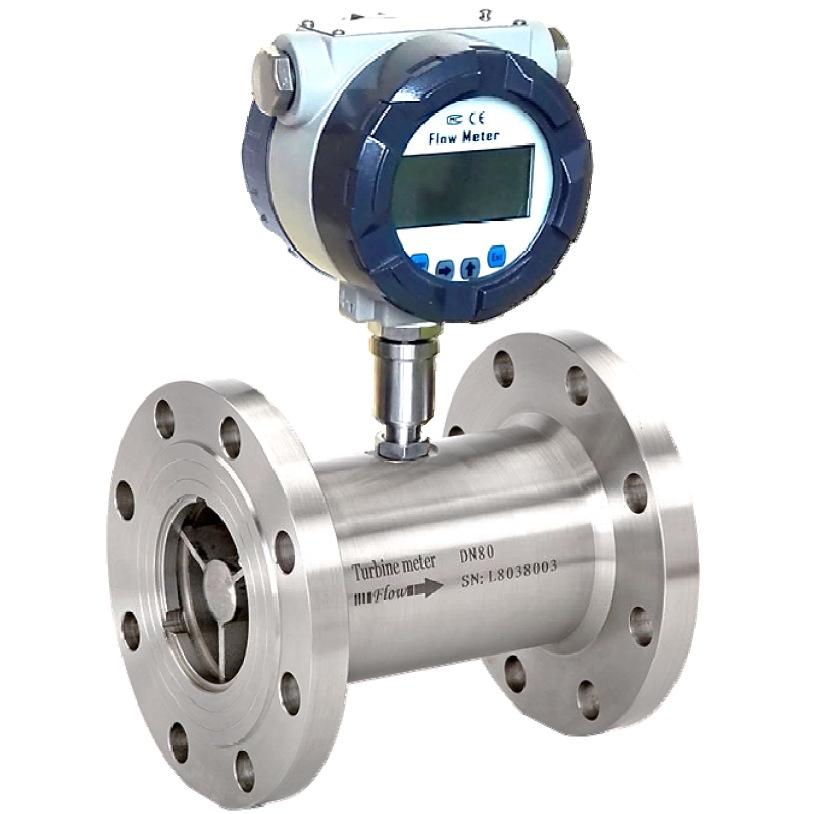 Battery operated liquid turbine flow meter