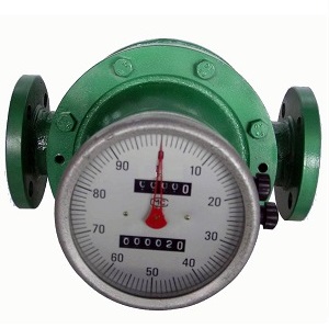Oval gear flow meter with return to zero counter
