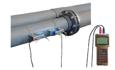 Portable clamp on ultrasonic flow meter