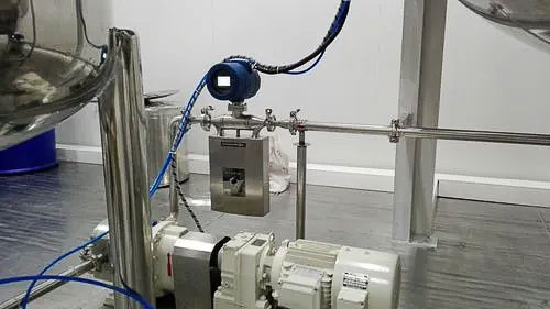 Mass flow meter used in liquor industry