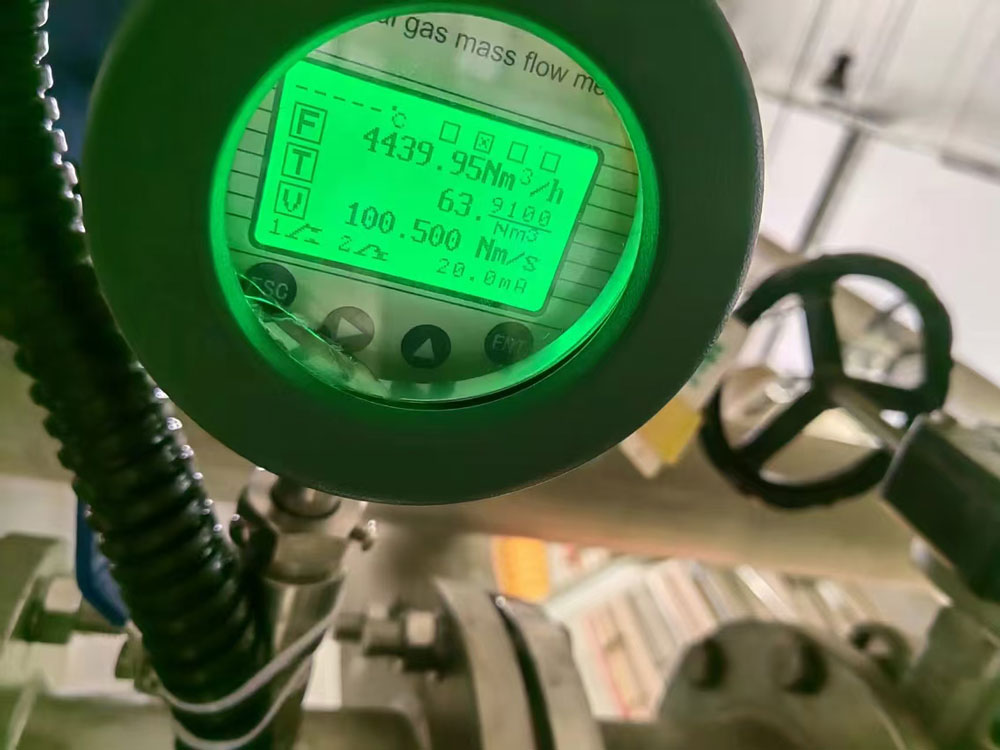 Nm³/h flow rate display