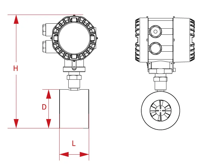 Dimension for high pressure turbine flow meter