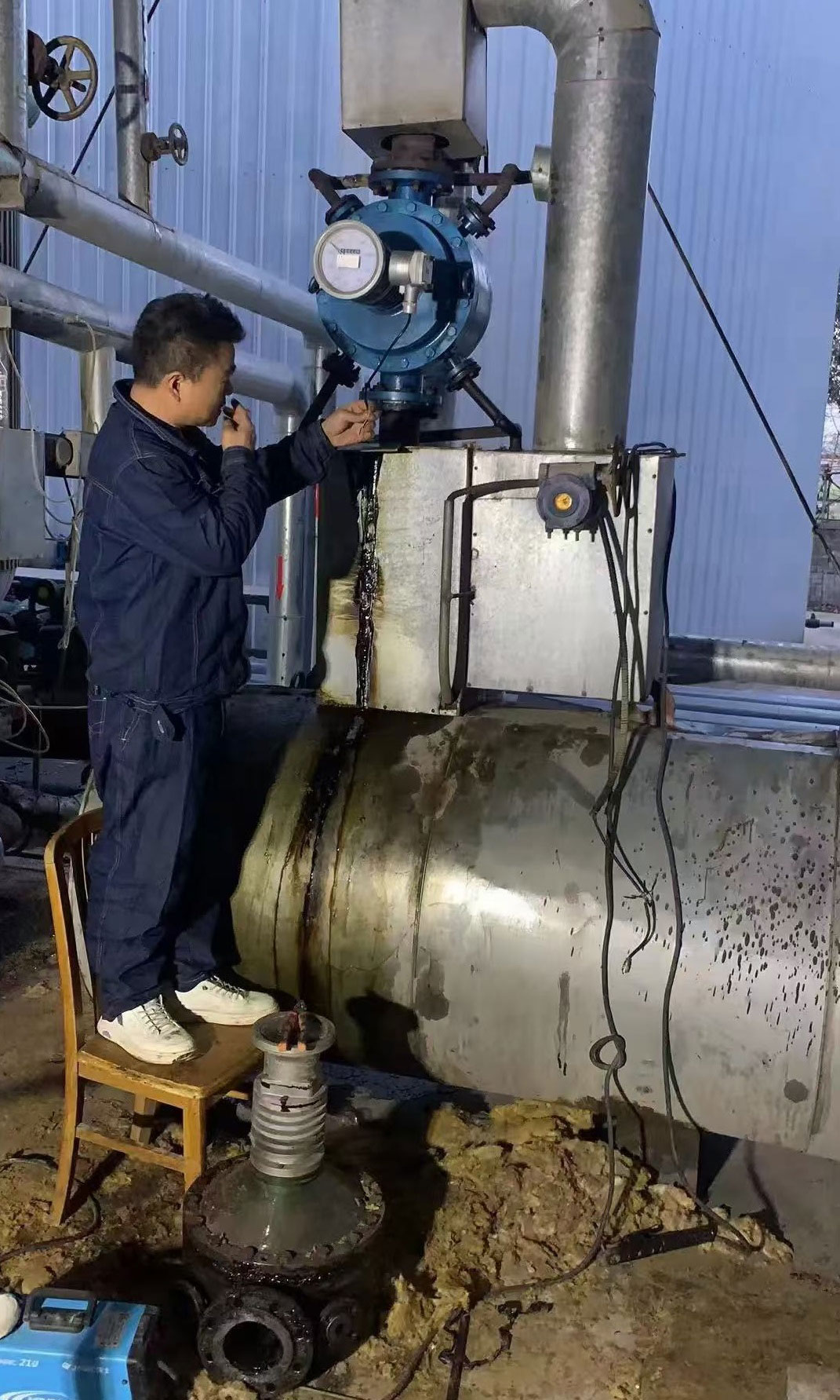 oval geat flow meter installation