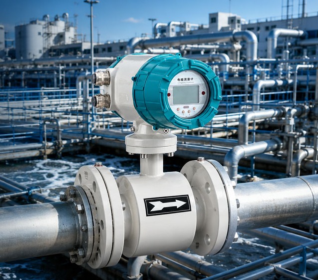 Débitmètre électromagnétique à piles pour eaux usées résidentielles contaminées par des hydrocarbures