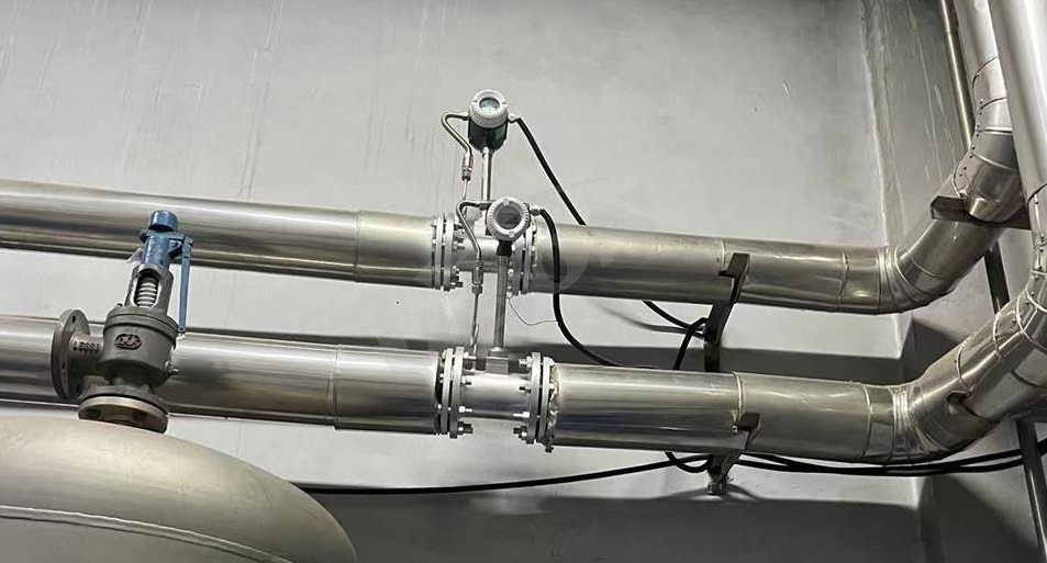 vortex air flow meter with temperature and pressure compensation
