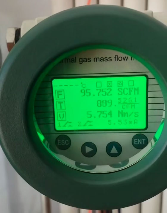 SCFM thermal mass flow meter