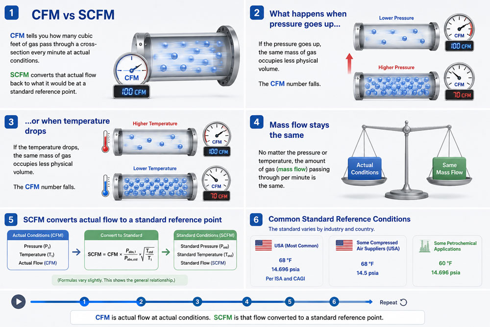 difference between SCFM vs CFM air measurement