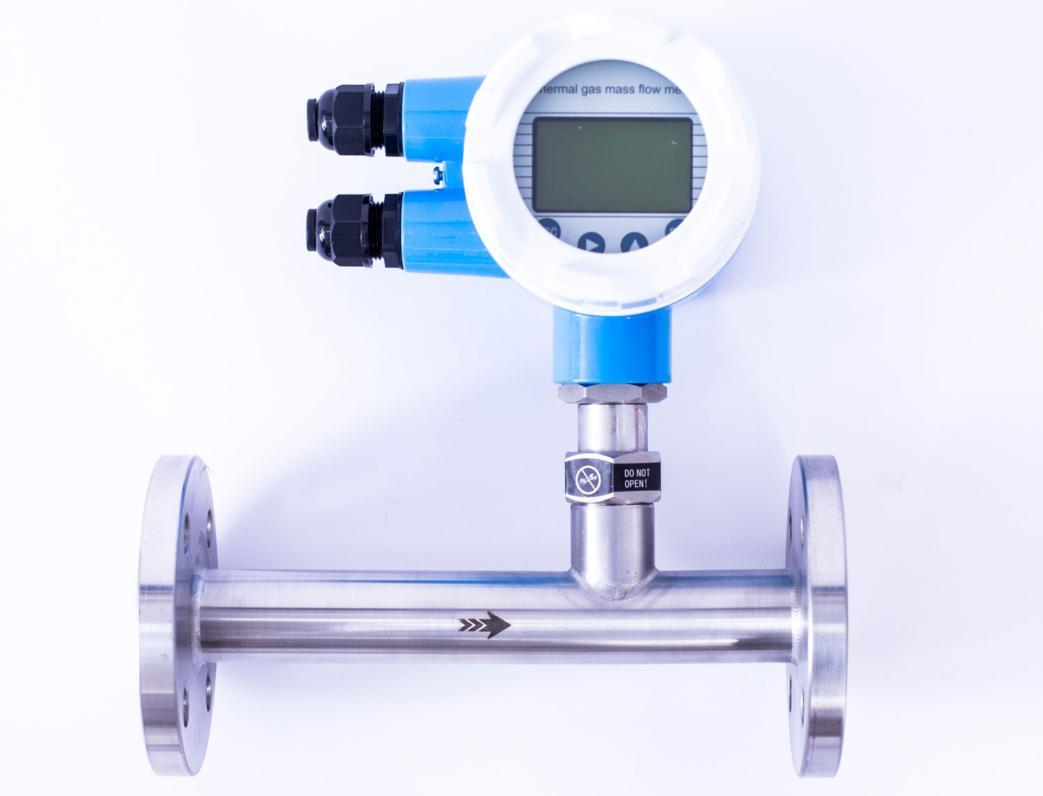 Thermal mass flow meter for oxygen