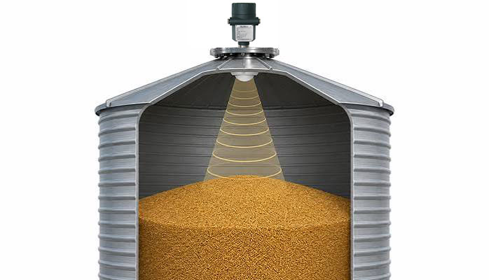 Giải pháp đo mức bằng radar cho silo chứa ngũ cốc.