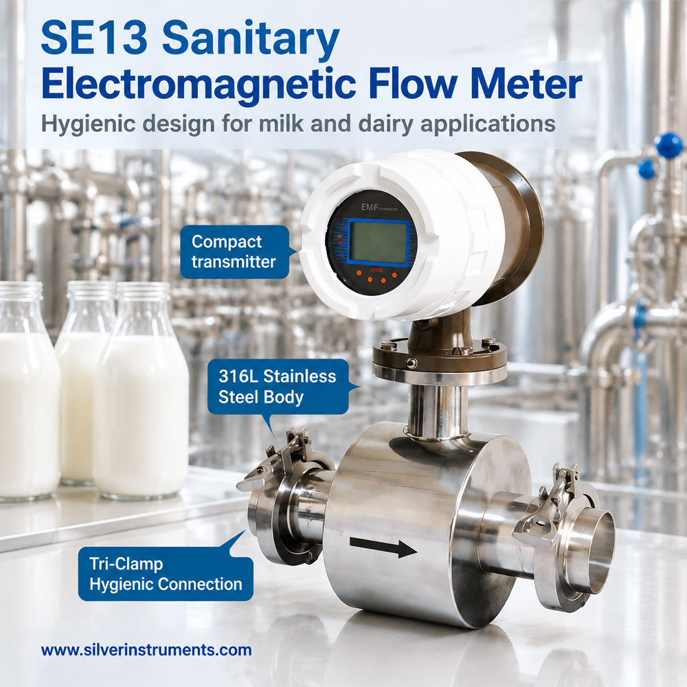 silver automation instruments sanitary flow meter for milk processing